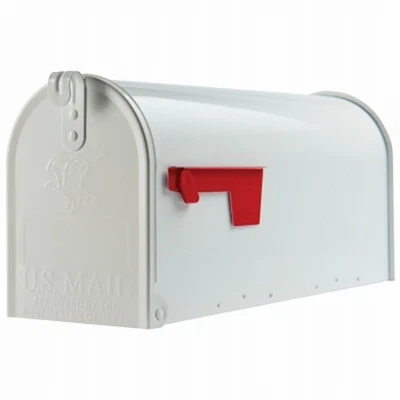 Architectural Mailboxes Elite Classic Galvanized Steel Post Mount White Mailbox - Image 1 of 3