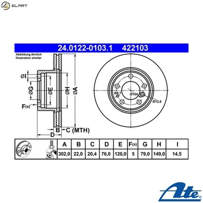 2x BRAKE DISC 24.0122-0103.1 FOR BMW M51D25 2.5L M30B34 3.4L M50B20 M20B20 2.0L - Image 1 of 4