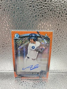 2025 Bowman Chrome Andrew Salas 1st Orange Refractor Auto /25 Marlins SSP - Bild 1 von 2