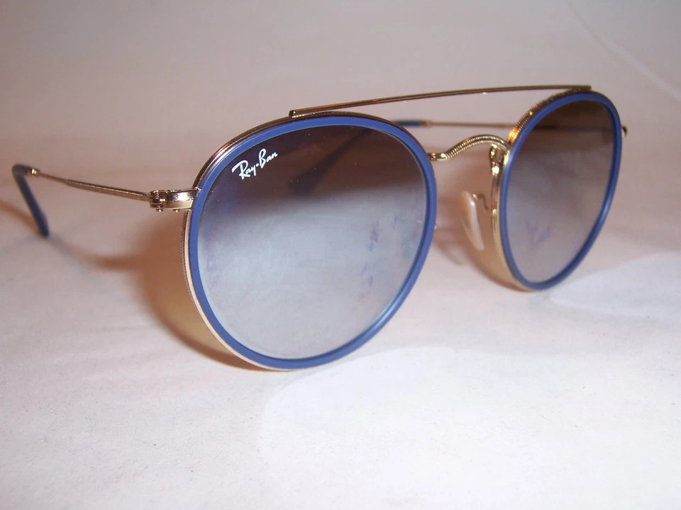 Ray-Ban 51mm Round Double Bridge Silver Gradient Sunglasses (RB3647N0019U51)