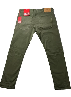 Jeans Diesel Krooley Jogg Para Hombre Diseñador Calce Ajustado Elástico Denim Verde Oliva 36 Foto 1 de 4