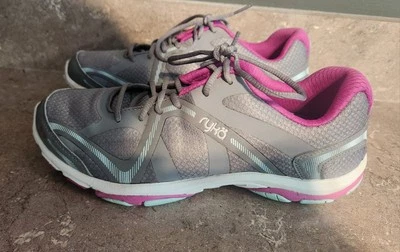 Ryka Influence Womens Size 8W Athletic Cross Training Sneakers Gray Pink Blue - Image 1 of 4