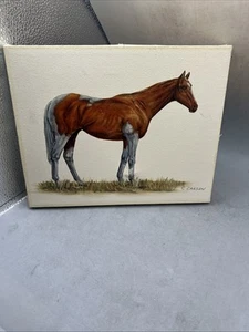 Vintage Signed C Carson Original Oil Painting of Horse 8x10 Unframed - Picture 1 of 11