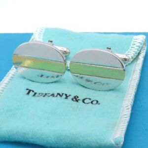 Tiffany & Co. Cufflinks Vintage Gold Oval Combination Silver g1121438973HA