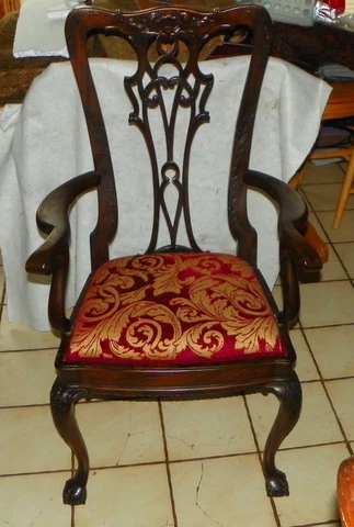 Walnut Carved Armchair / Parlor Chair  (AC147) Cover