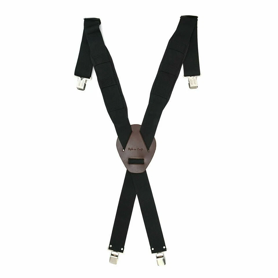 Style n Craft  95013 - 2" Wide Padded Work Suspenders in Black with Clips - Image 1 of 1