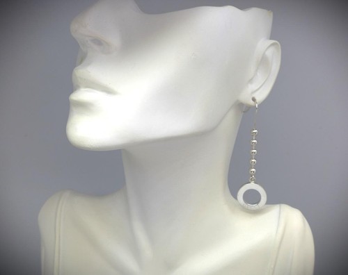 GUCCI Orecchini Gancio Catena Sfera Cerchio Argento Sterling 925