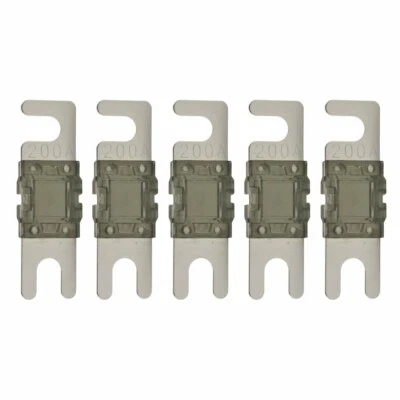 THE WIRES ZONE High-quality Nickel Plated 200 Amp Mini ANL Fuse (5 pack)