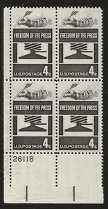 US Scott #1119, Plate Block #26118 1958 Press 4c FVF MNH Lower Left - Picture 1 of 1