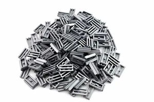 TCM BRICKS Flat Silver Tile 1x2 with Grille X100 Compatible Parts & Pieces - Picture 1 of 1