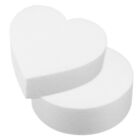 2 Pcs Heart Cake Model 6-inch Prosthetic Foam Embryo Little Cakes Decorate
