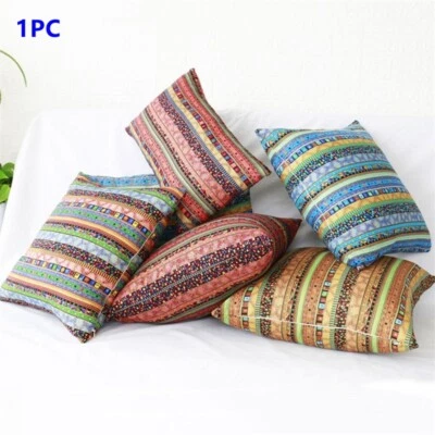 1X Ethnic Boho Stripe Cushion Case Pillow Cover Pillowcase Retro Sofa Decoration - Image 1 of 4