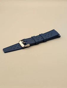 Zanzibar Rubber Watch Band in Navy Fleet Blue Quick Release - Picture 1 of 3