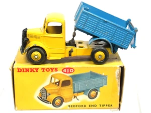 DINKY No.410 BEDFORD ENDKIPPER LKW. ( BLAUE & GELBE VERSION ) VN MIB - Bild 1 von 12