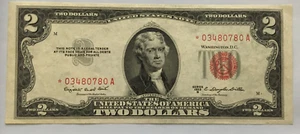1953B $2.00 TWO DOLLAR RED SEAL STAR NOTE NICE uncirculated - Picture 1 of 2