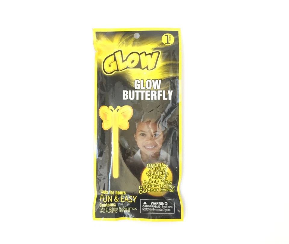 Yellow Trident Glow in The Dark Magic Wand Light Stick Halloween 8 Inches
