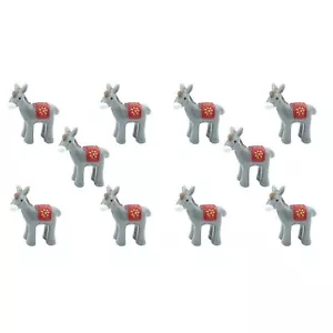 10 Pcs Miniature Donkey Figurines Resin Donkey Mini Donkey Figurine Tiny Donk... - Picture 1 of 9