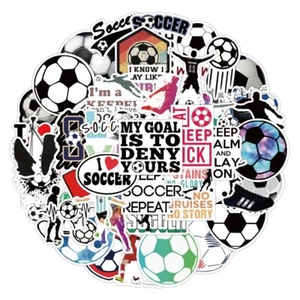 50 PCS Soccer Sport Stickers Futbol Athletic Decals Laptop Car Hydro Yeti Locker - Picture 1 of 7