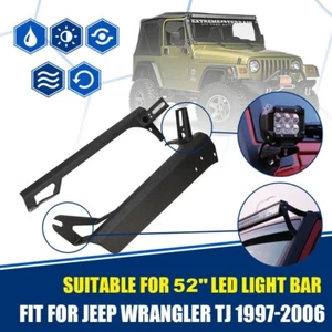 52" LED Light Bar Upper Lower Mounting Bracket For 1997-2006 Jeep Wrangler TJ/LJ - Picture 1 of 12