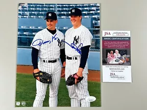 Jimmy Key Jim Abbott doppelt signierte 8 x 10 Fotodatei JSA COA New York Yankees - Bild 1 von 4