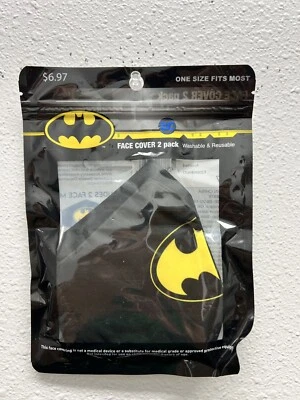 2-Pack BATMAN Adult Fashion Cloth Face Cover Masks - Washable Reusable - Image 1 of 3