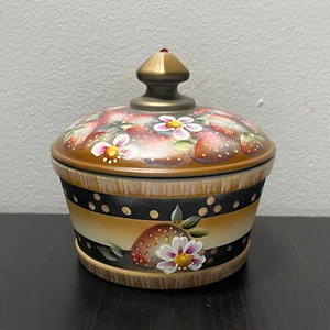 Fenton Mosser Fresas Cesta Caramelo Plato Caja Edición Limitada #2/17 J K Spindler - Imagen 1 de 11