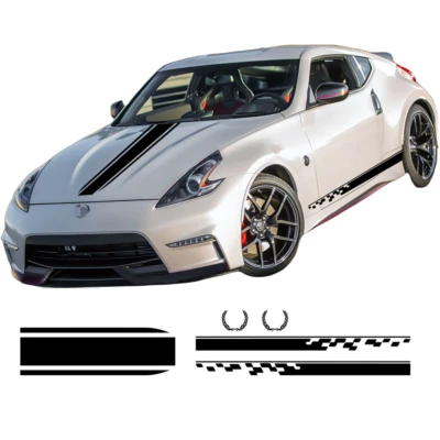 Kit de calcomanías adhesivas para puerta lateral capó coche para Nissan 370Z Nismo capó carreras rayas Foto 1 de 4