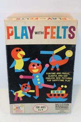 Vintage 1966 Mi1lton Bradley Play With Felts Game Great Kids Art Room Decor - Image 1 of 4