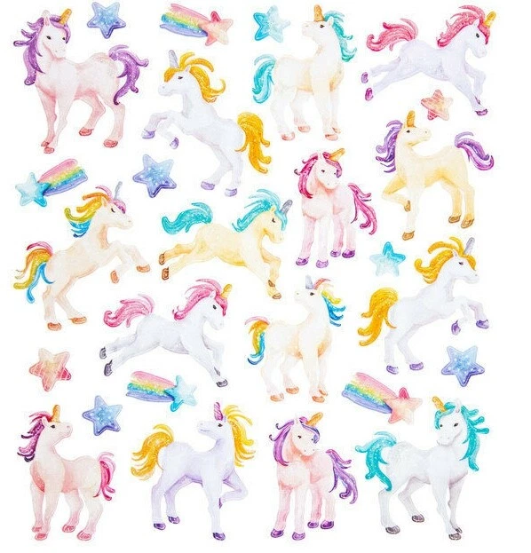 STICKABLITIES Glitter Unicorn Rainbow Stickers Papercraft Journal DIY Craft Scrapbook Party