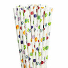 Easter Egg Print Cake Pop Party Straws Eco Friendly Durable Printed Paper Straws