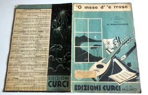 VINTAGE SPARTITO MUSICALE 'o mese d' 'e rrose MANLIO G. BONAVOLONTà CURCI 1940 - Picture 1 of 1