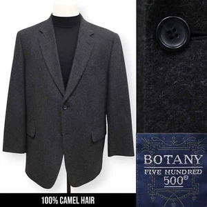 BOTANY 500 mens charcoal gray CAMEL HAIR sport coat suit jacket blazer 44 R - Picture 1 of 14