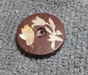 Vintage MOP Mother of Pearl Inlay Button 3/4" Inch Flowers - Picture 1 of 4