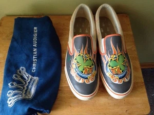 Vintage Christian Audigier Schuhe einzigartig Lucky grau Turnschuhe Größe 11 neu im Karton - Bild 1 von 11