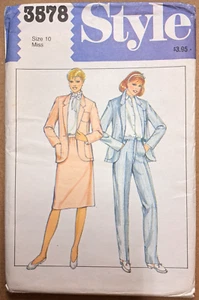 Style Sewing Pattern 3578 Misses Lined Button Jacket Skirt Trousers Sz 10 Uncut - Picture 1 of 3