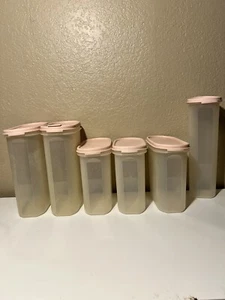 Vintage Tupperware Modular Mates Speisekammer Aufbewahrungsset Rosa 6 Teile - Bild 1 von 8