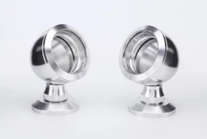 Silver Aluminum Tweeter Pods Housing Mounting Hardware Adjustable Size 40mm-50mm - Picture 1 of 9