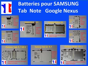 Batterie interne neuve pour tablette Samsung Tab 1 2 3 4 7 10 Note A S E S2 ... - Photo 1 sur 18