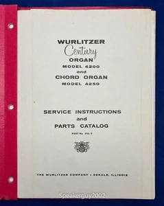 Manuale istruzioni servizio originale Wurlitzer modello 4200 4250 - Foto 1 di 2