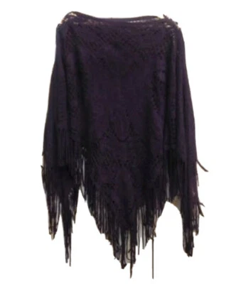 Tickled Pink Women’s Fringe Poncho in Plum New with Tags - Изображение 1 из 2