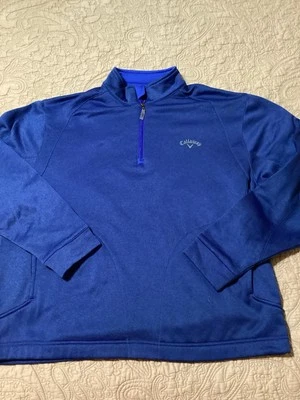 Callaway Hombre M Chaqueta Azul 1/4 Cuarto Cremallera Polar Golf Manga Larga Pullover Foto 1 de 4