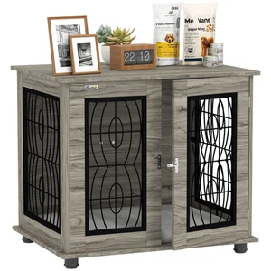 PawHut Dog Crate Furniture, End Table for Medium Dogs w/ Cushion - Picture 1 of 9