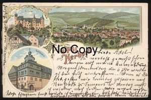 #1598 AK Litho Herborn bei Dillenburg Haiger Ansicht Mehrbildkarte gel.1897 - Bild 1 von 2