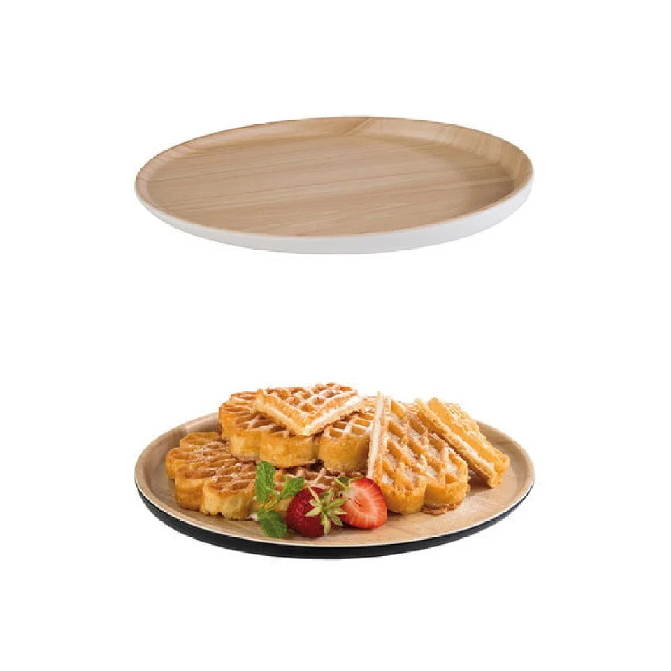 Frida Lock Melamine White/Black Tray 31.5cm - Restaurants Home Events Use Set 1 - Image 1 of 1