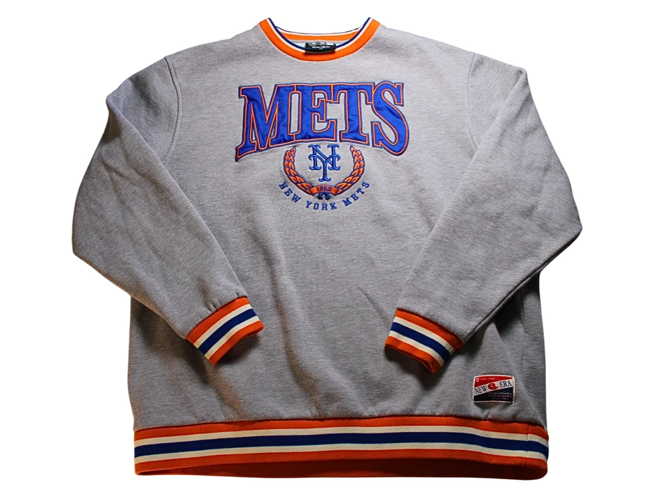 Sudadera New York Mets New Era 2XL Gris Retro Pullover Abanico Bordado Foto 1 de 4