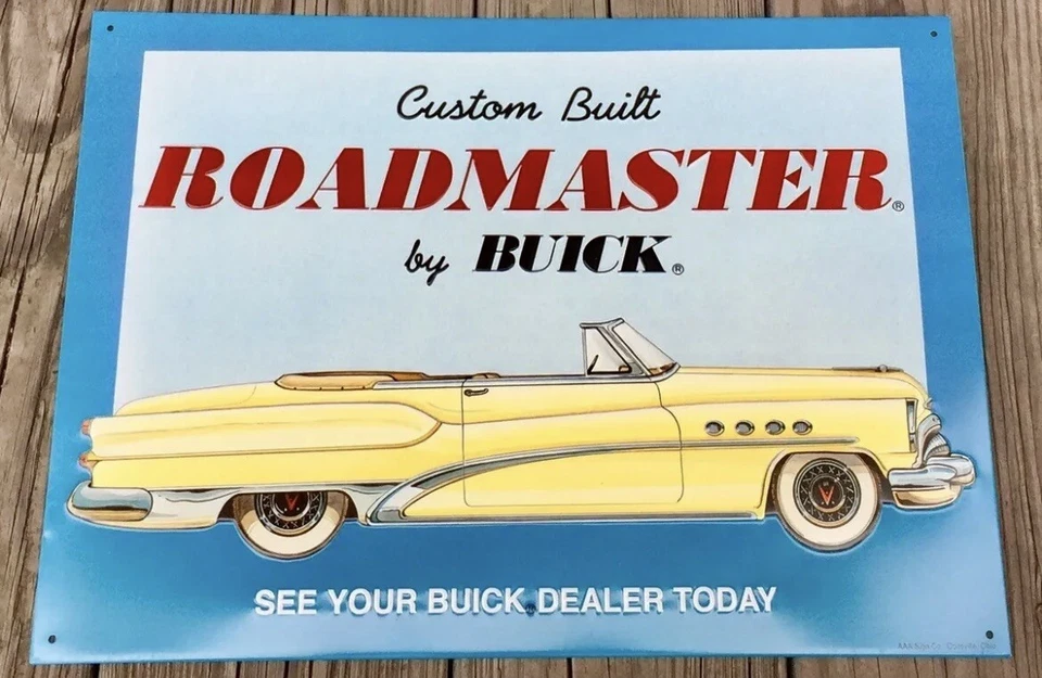Roadmaster By Buick “Custom Built” Tin Metal Advertisement Sign, 11” x 16.25” - Image 1 of 1