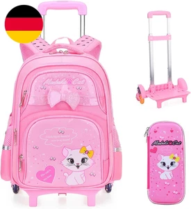 Rucksack Mädchen Mit Rollen Schultasche Mit Rollen Für Mädchen Schulranzen Mädch - Bild 1 von 12