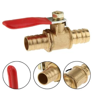 3/8" 10mm Full Port Inline Brass Water AirGas Fuel Sh ut-off- Line Valve NEW  - Picture 1 of 12