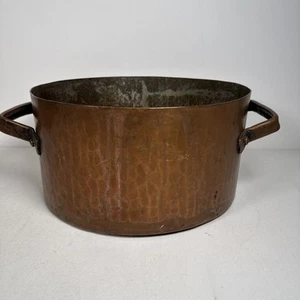 Sartén grande de 11” X 5,5” martillada de peso pesado de cobre con asas sin marcar - Imagen 1 de 24