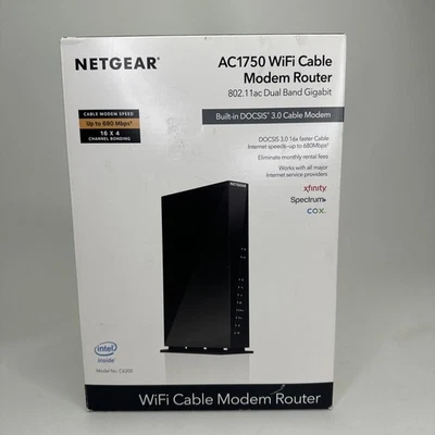 Router módem cable WiFi NETGEAR AC1750 DOCSIS 3.0 incorporado modelo C6300 Foto 1 de 4
